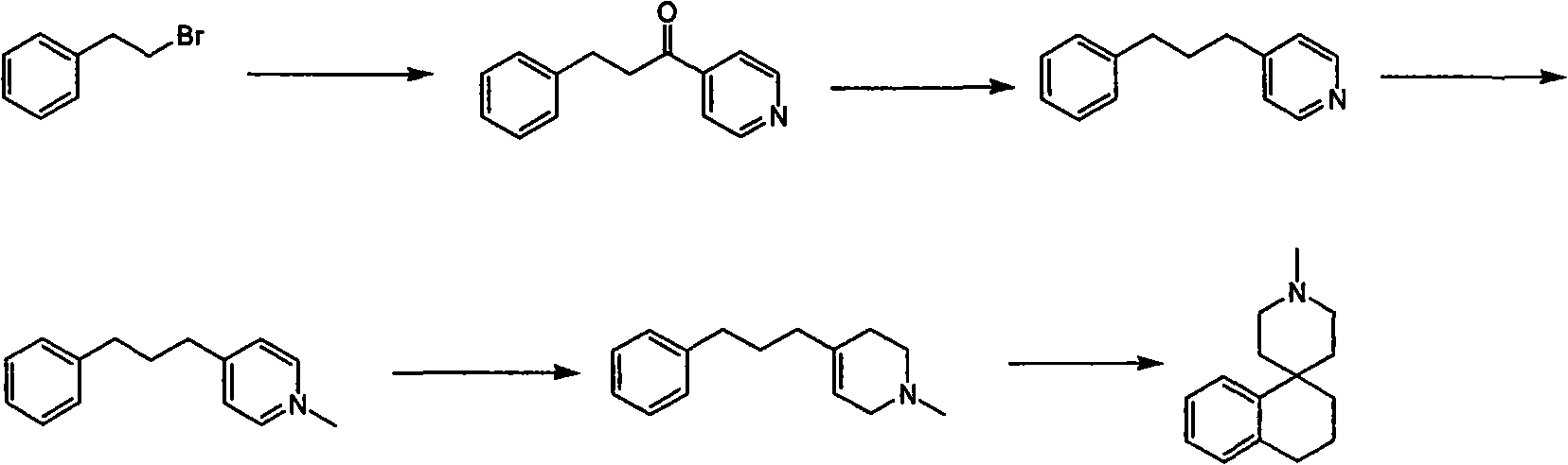 Synthesis of whorl(1-tetrahydronaphthalene-4,4'-piperidine) derivative