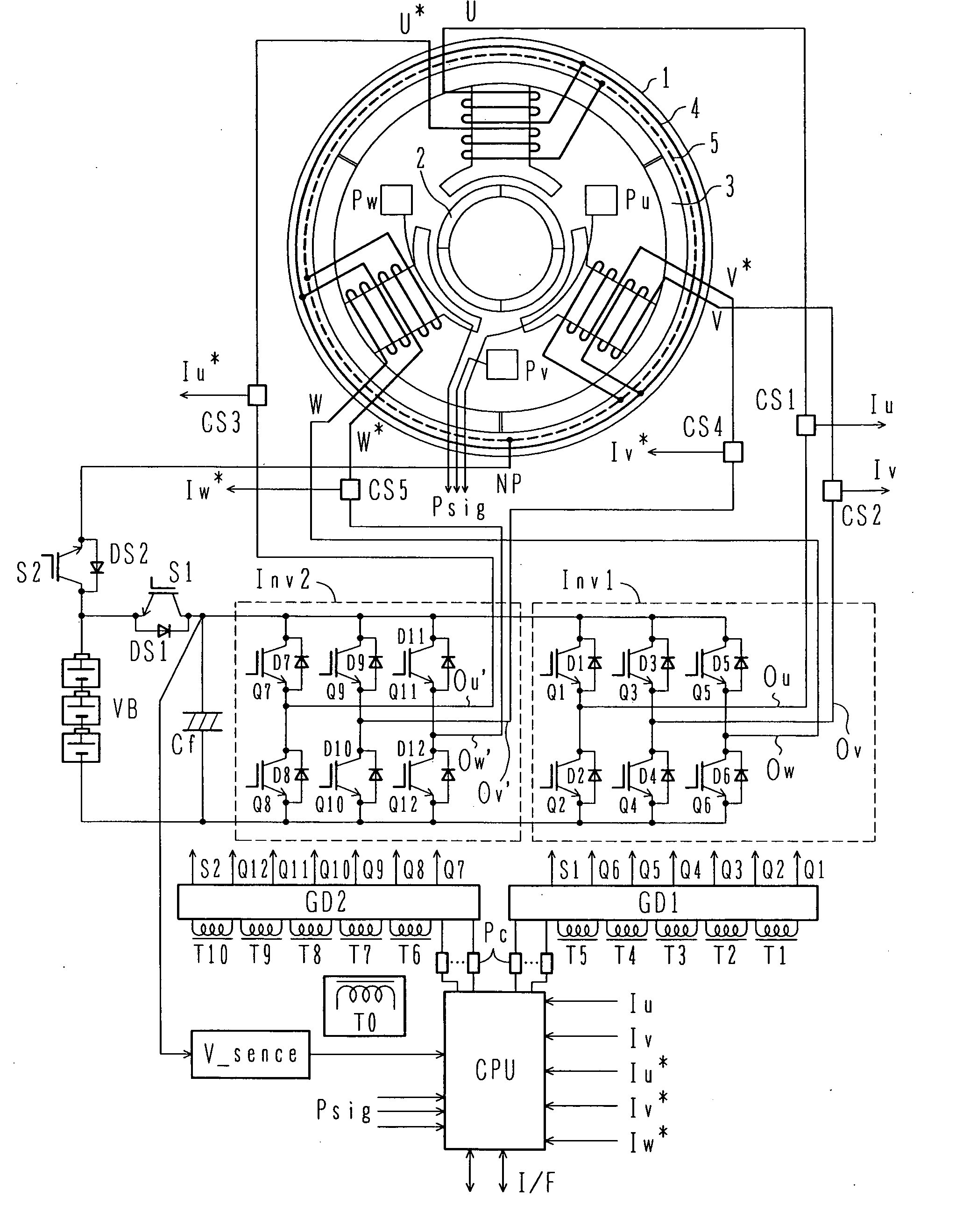 Motor driving device and automobile using the same
