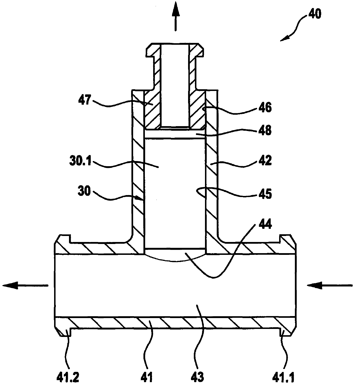 Low-pressure circuit of the fuel supply device of the fuel injection system