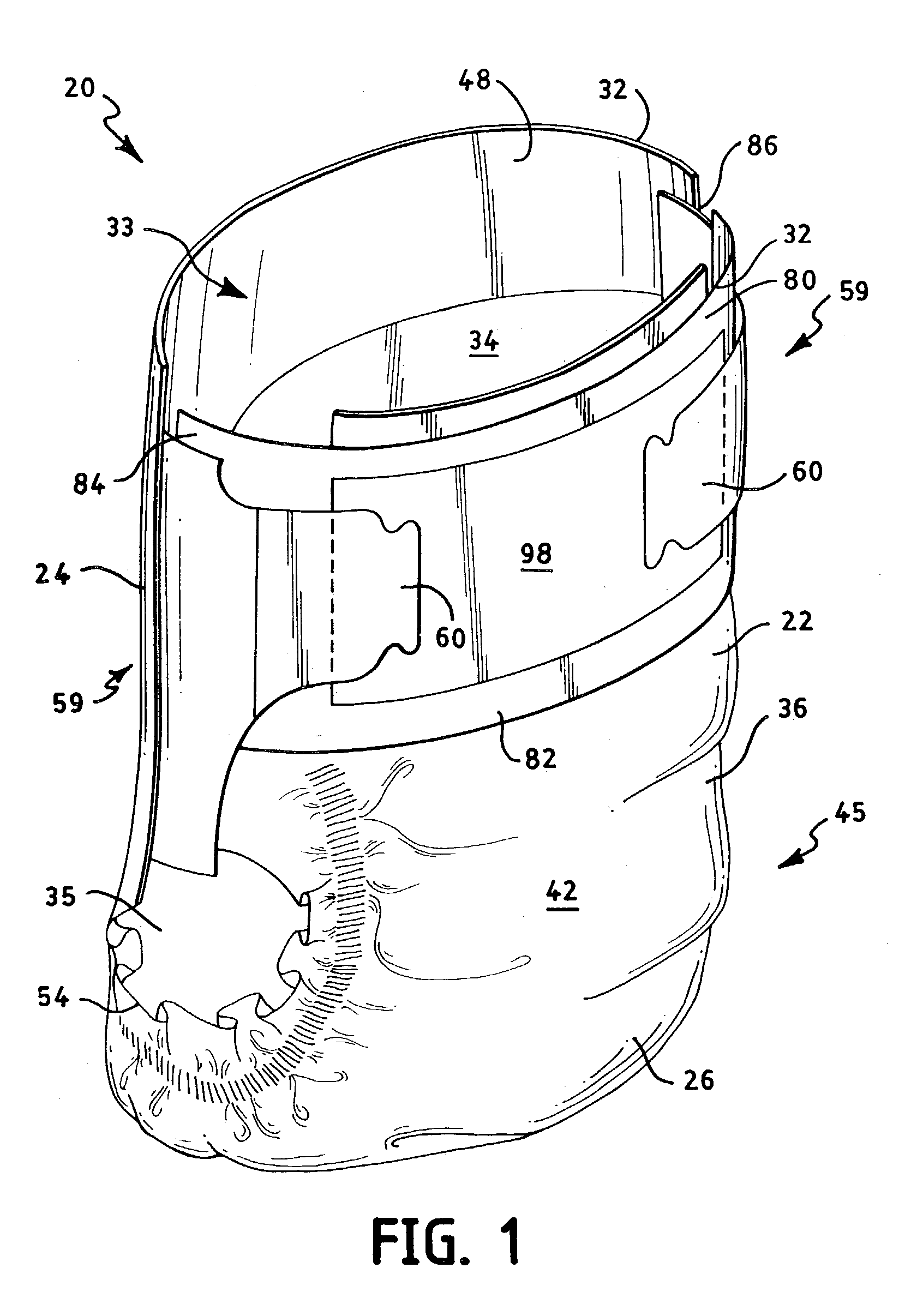 Attachment assembly for absorbent article