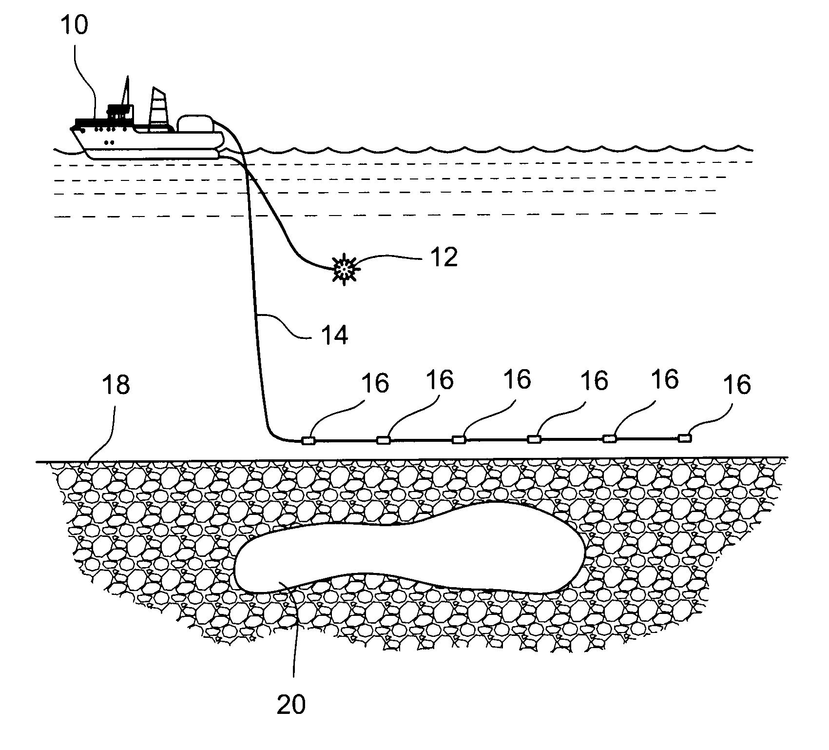 Seismic survey method of the subsoil