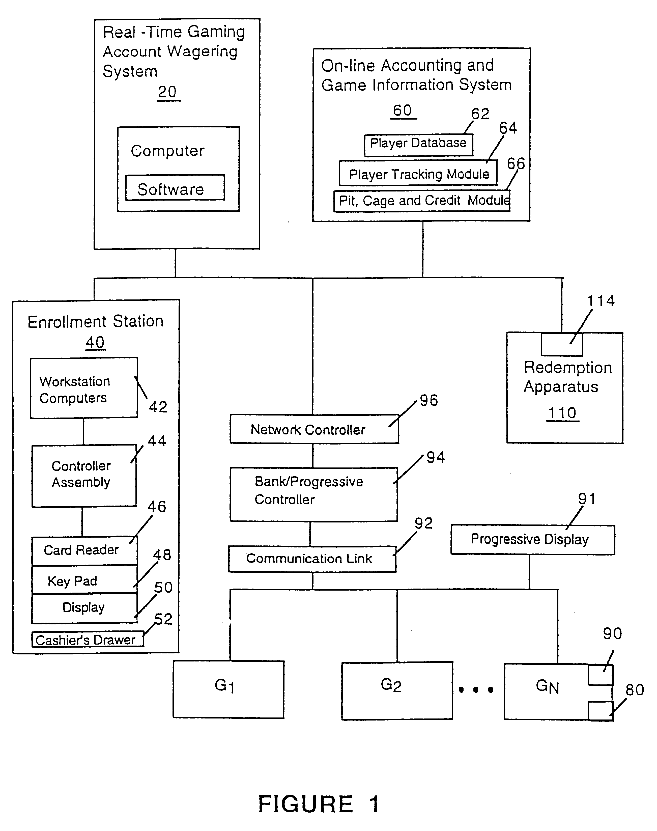 Cashless gaming system: apparatus and method