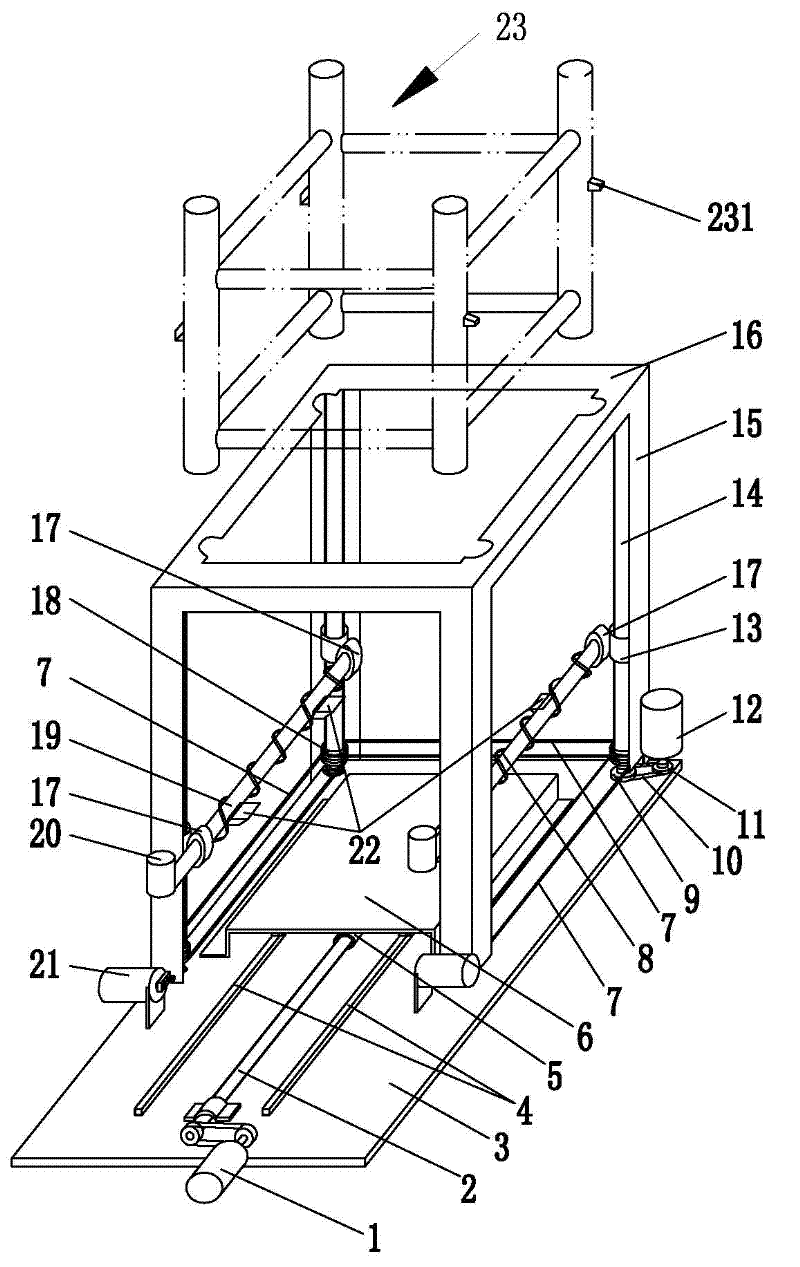 Four-lead screw lifting device