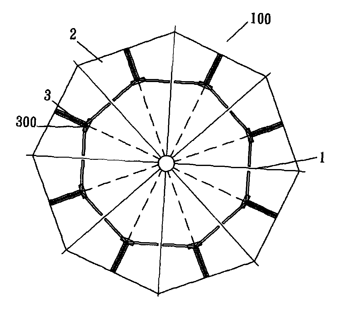 Foldable umbrella capable of auto-adjustment of the umbrella cloth