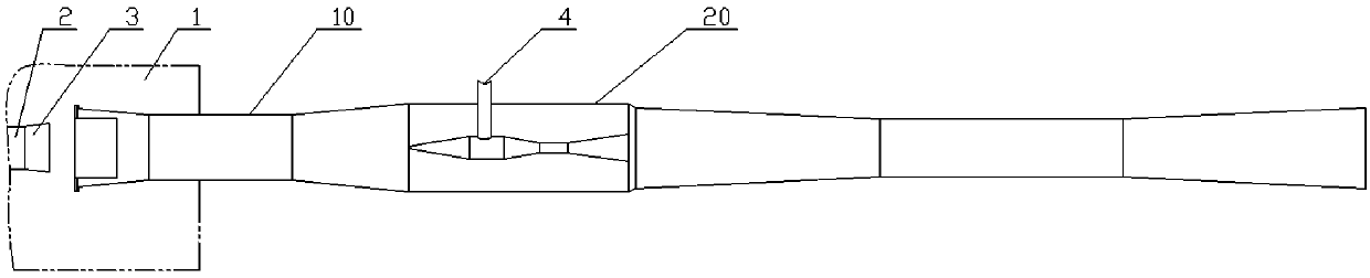 An exhaust device for the exhaust simulation test of a supersonic engine tail nozzle