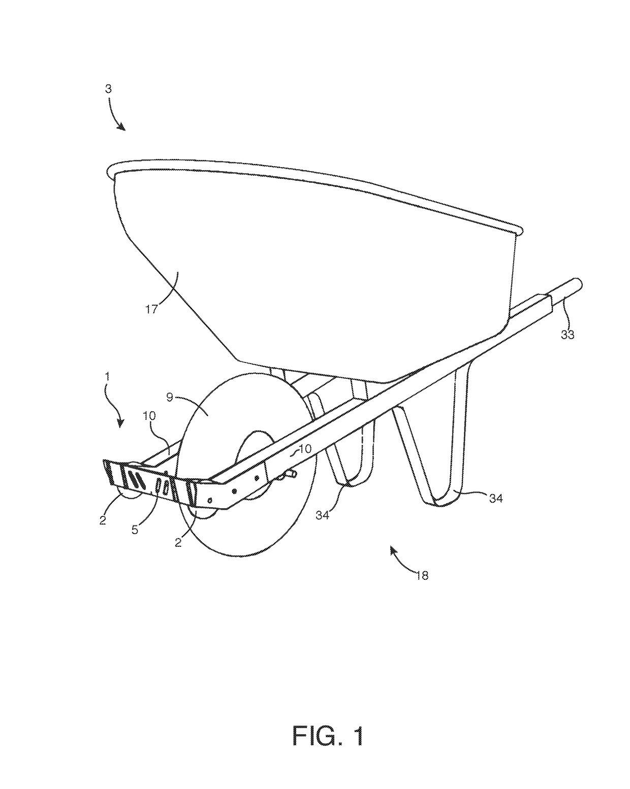 Method and apparatus for wheelbarrow front end protection