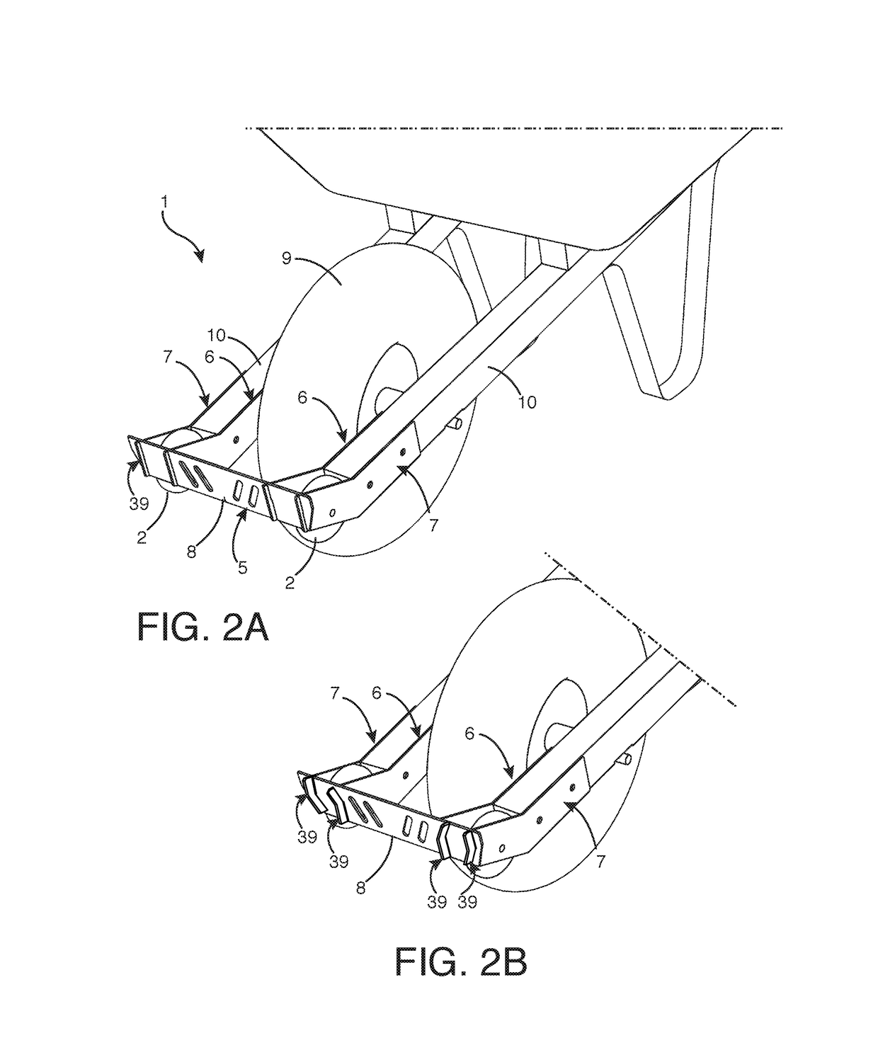 Method and apparatus for wheelbarrow front end protection