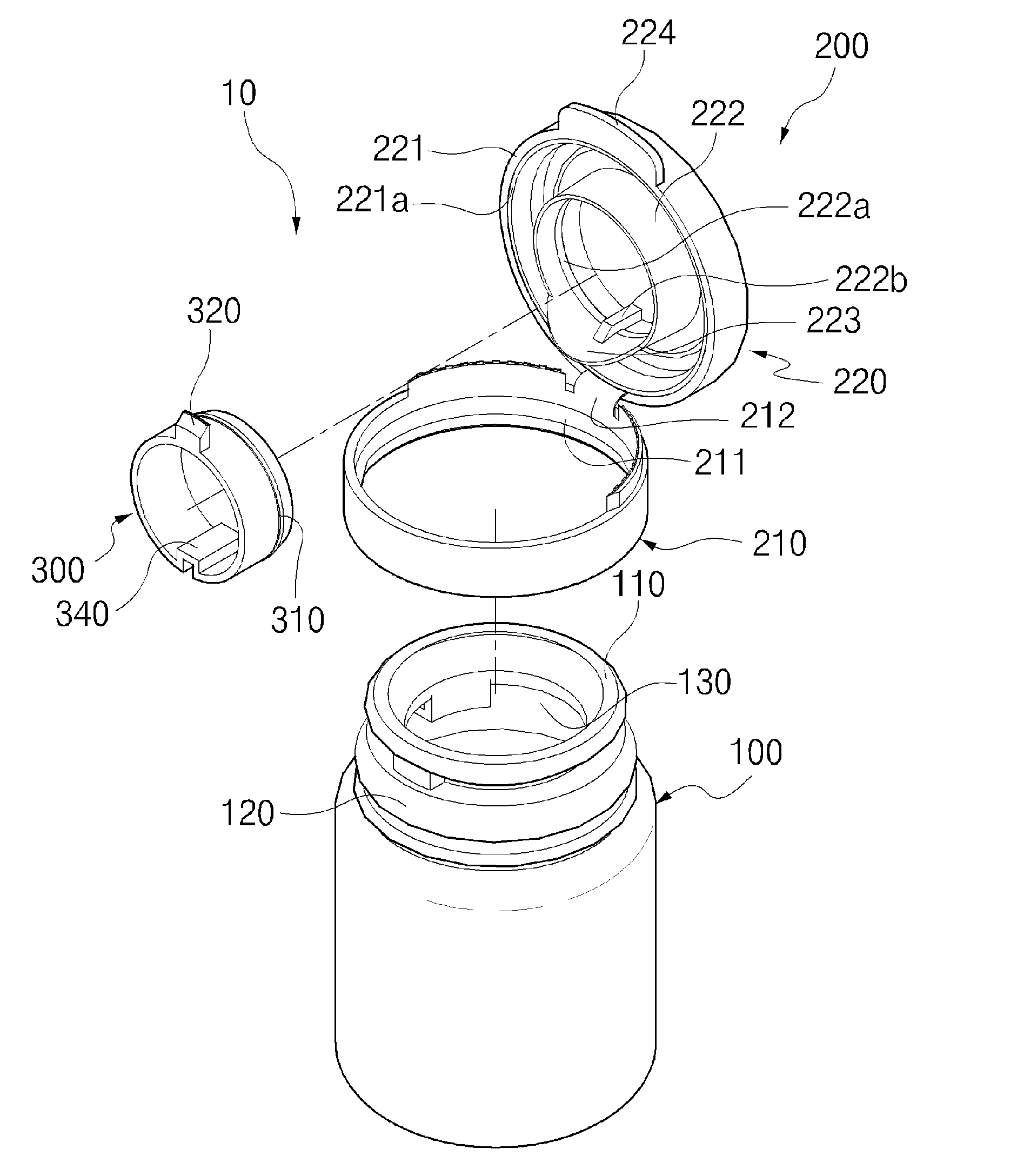 Safety container with safety locking part