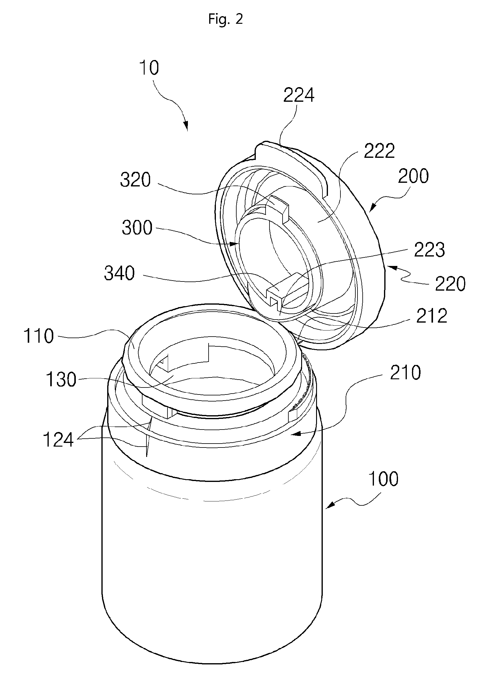 Safety container with safety locking part