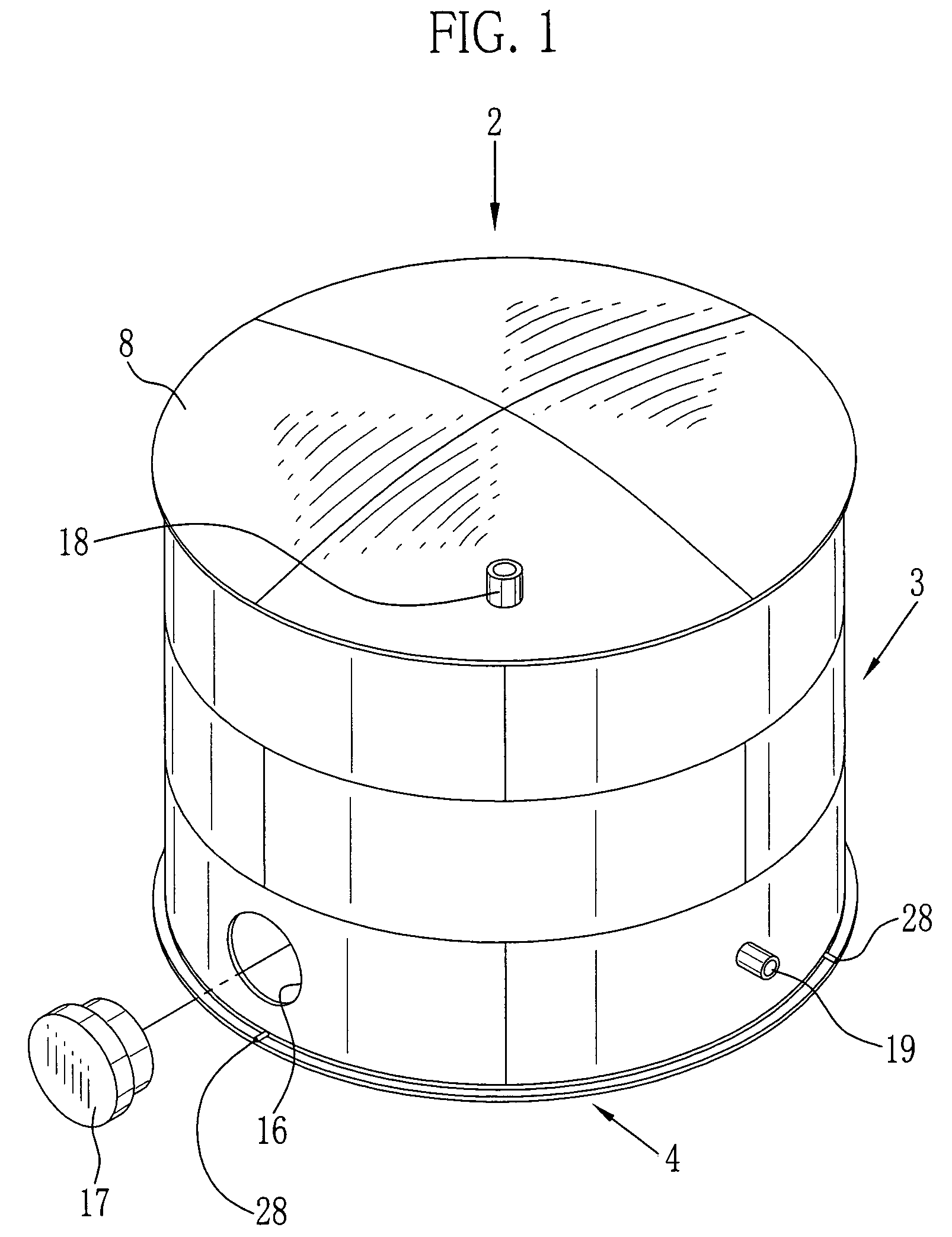 Reservoir tank for storing a liquid