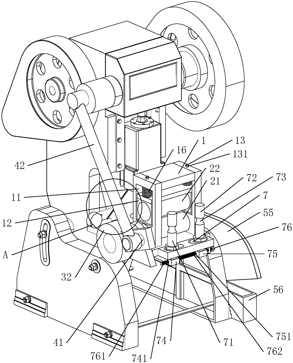 A feeding device for a punching machine