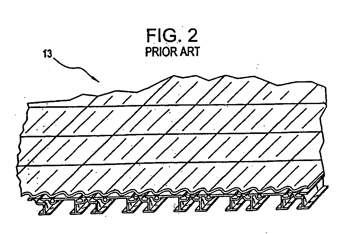 Flooring system having sub-panels with complementary edge patterns