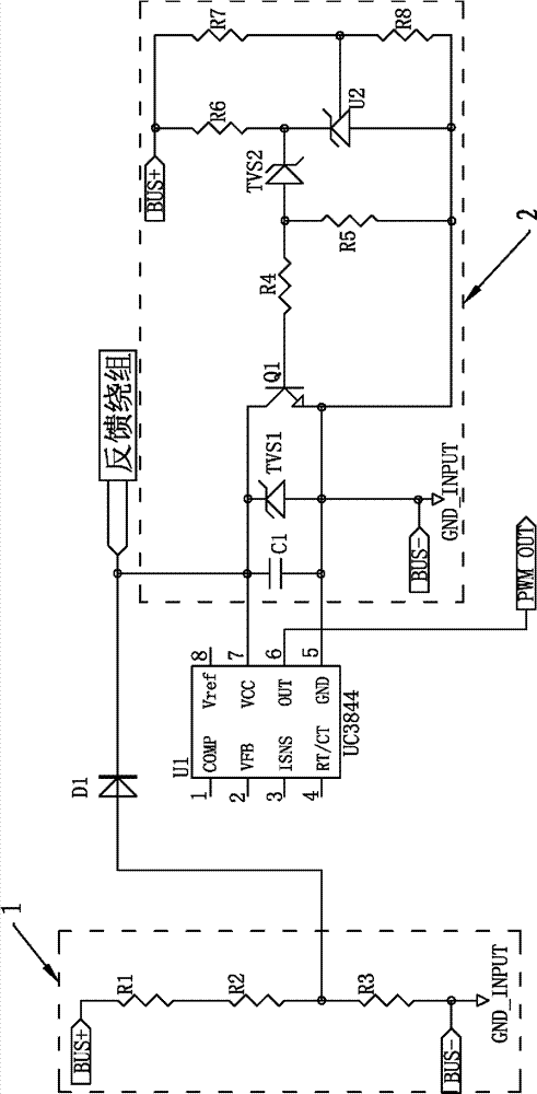 Uninterrupted power supply (UPS) battery low voltage discharge protection circuit with return difference