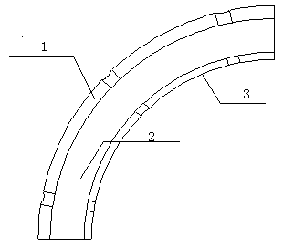 Circular-arc-shaped rubber fender as well as method and equipment for making same