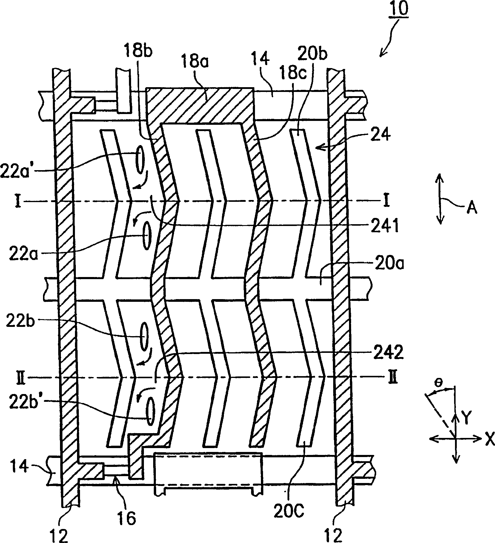 Electrode arranging structure for transverse electric field wide-viewing angle liquid crystal display