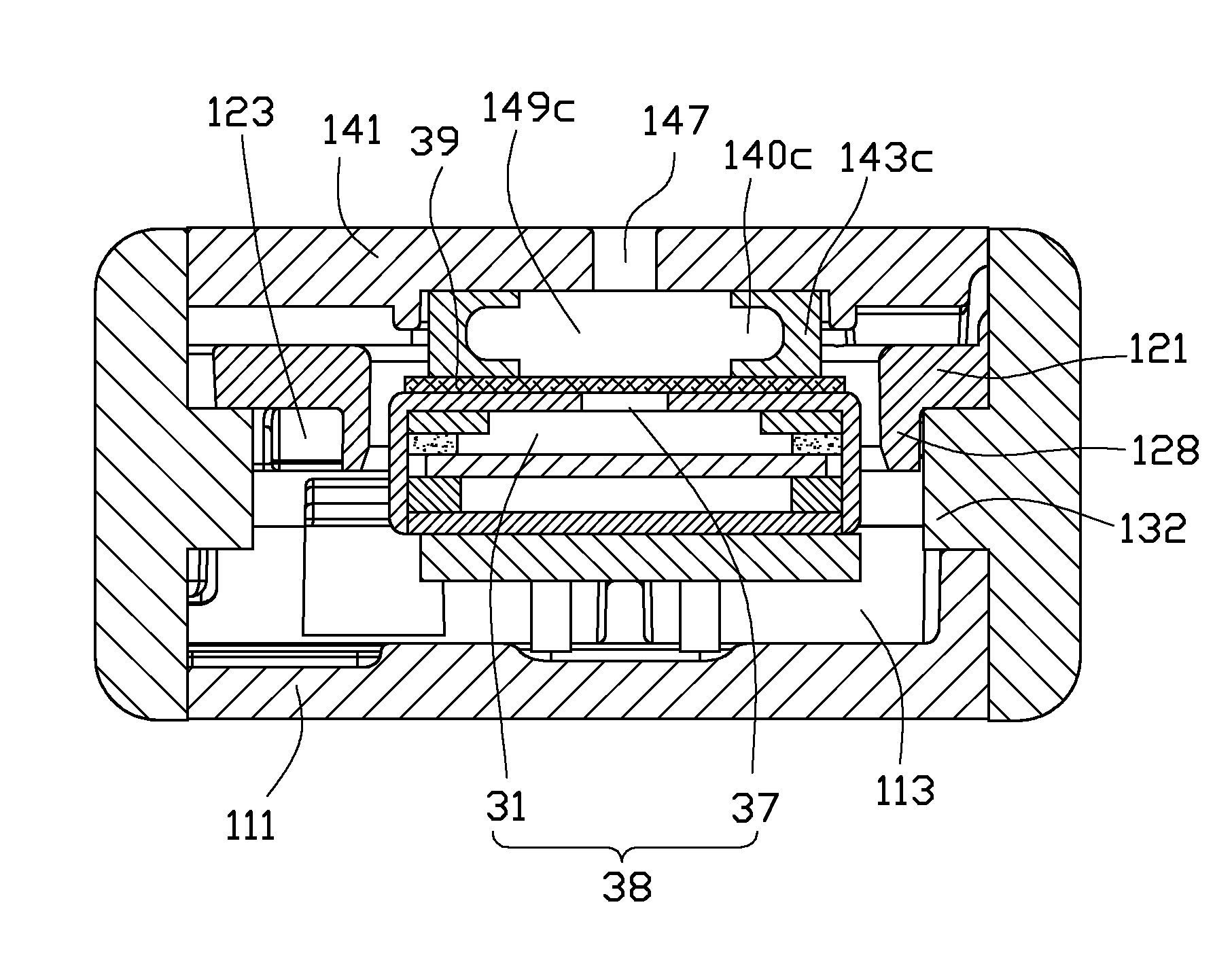 Microphone module with helmholtz resonance chamber