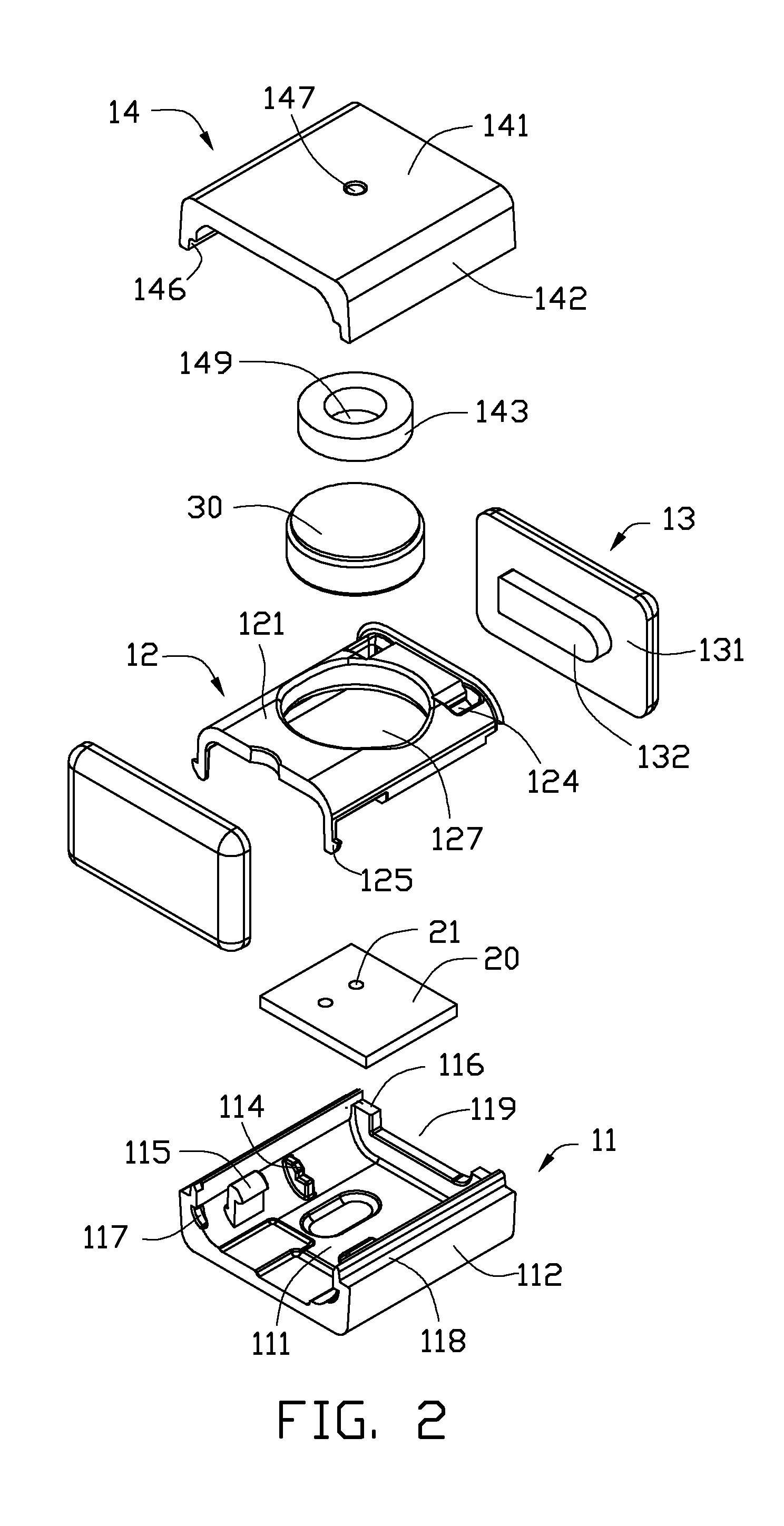 Microphone module with helmholtz resonance chamber