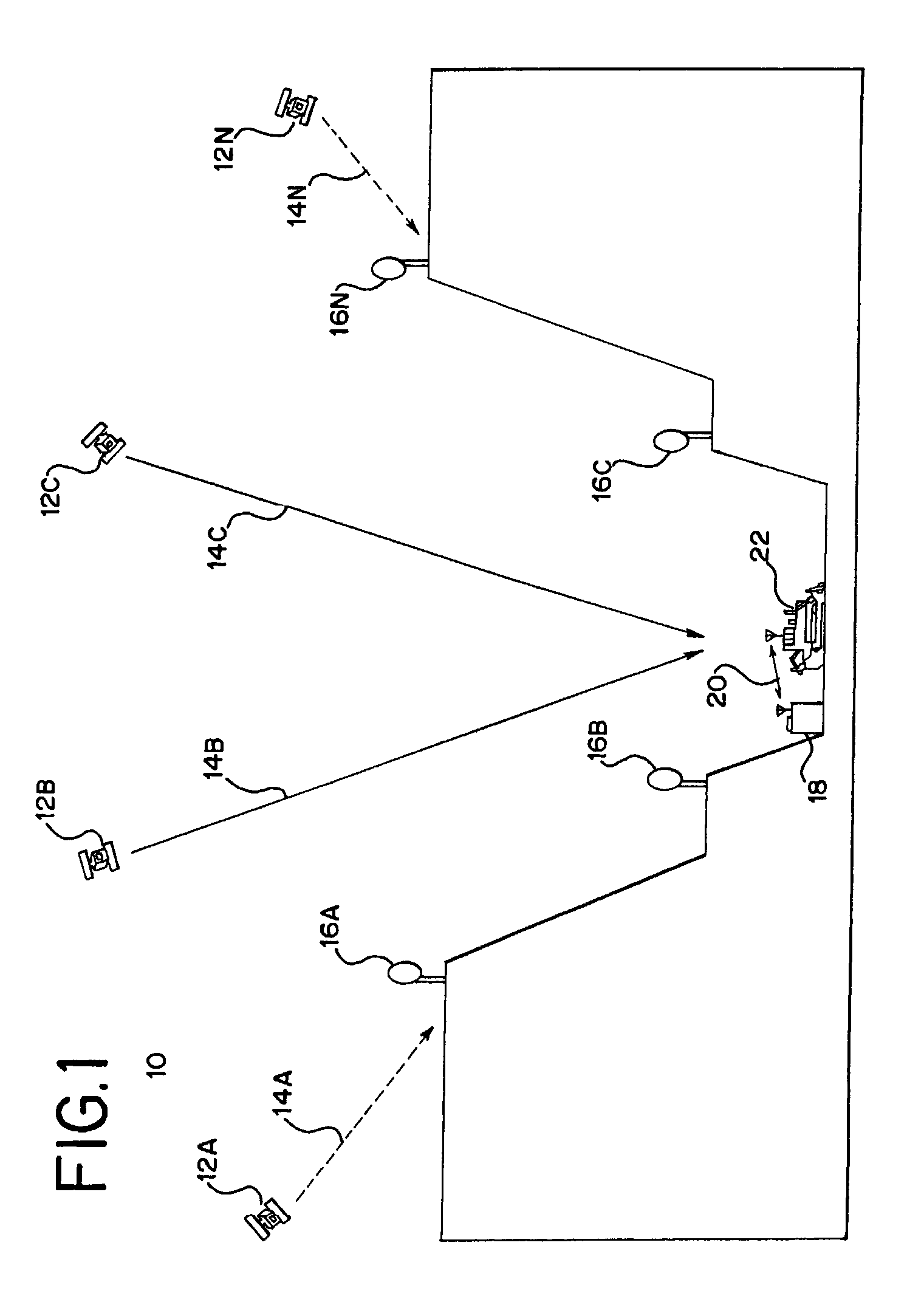 Distributed radio frequency ranging signal receiver for navigation or position determination