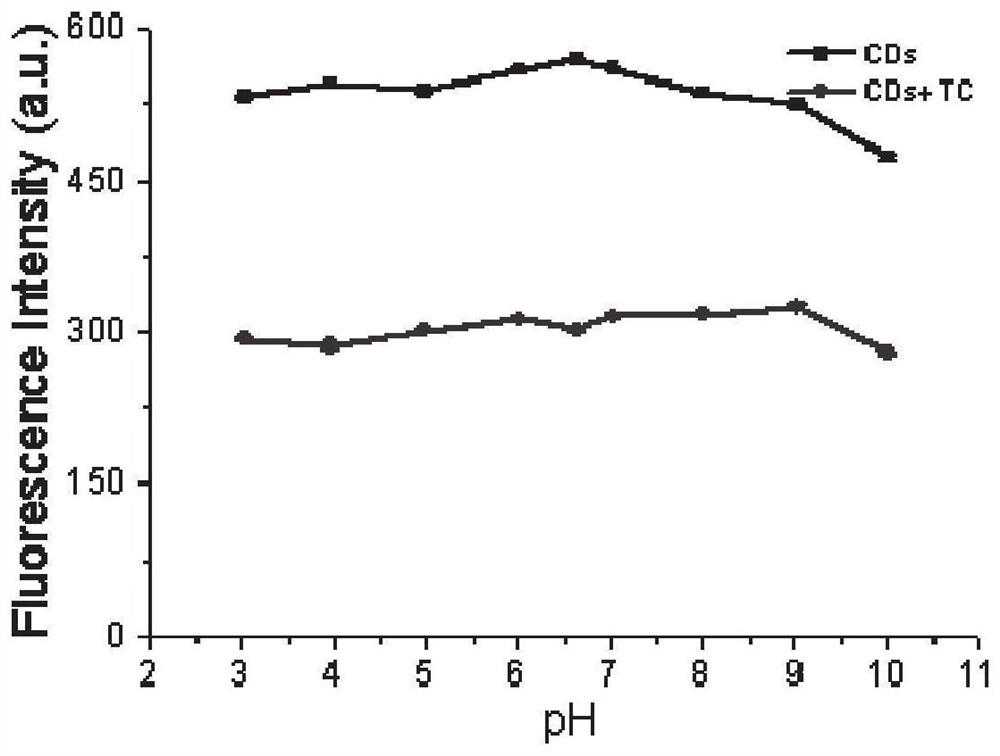 Doped carbon quantum dot/PVA-based composite membrane, preparation method thereof and application in tetracycline detection