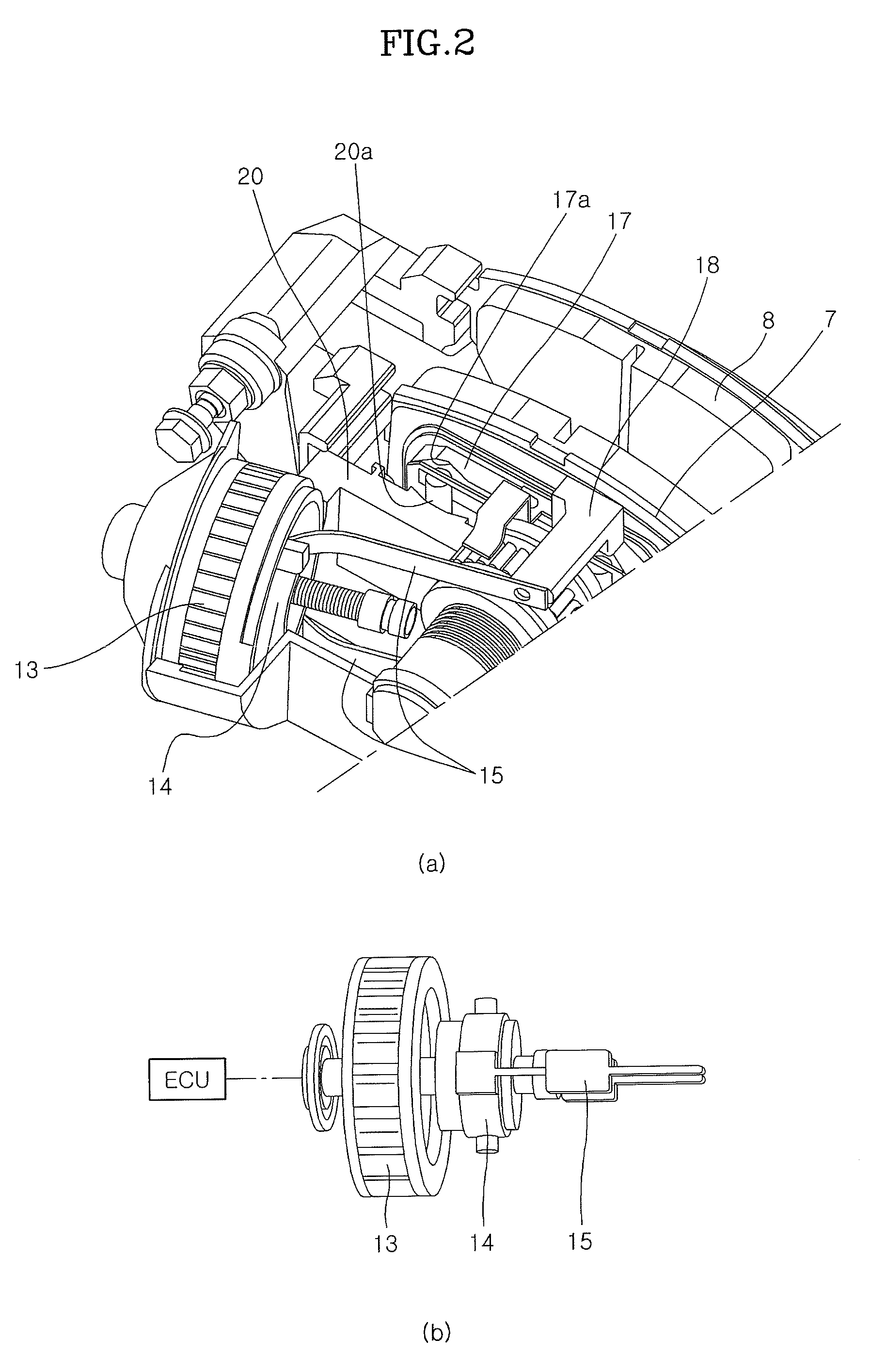 Single motor electro wedge brake system using solenoid mechanism for implementing additional functions