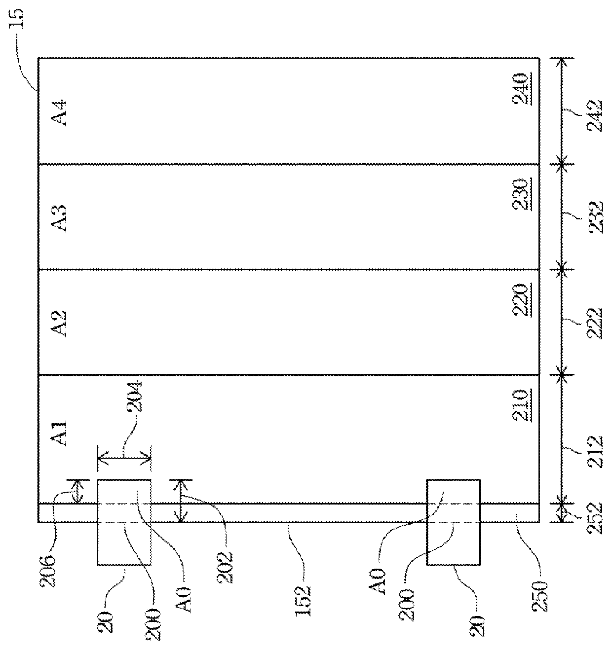 Solar cell module with extended area active subcell