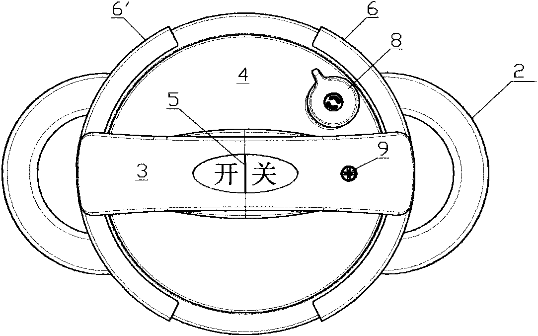 Button opening-closing type sandwich interlayer pressure pan