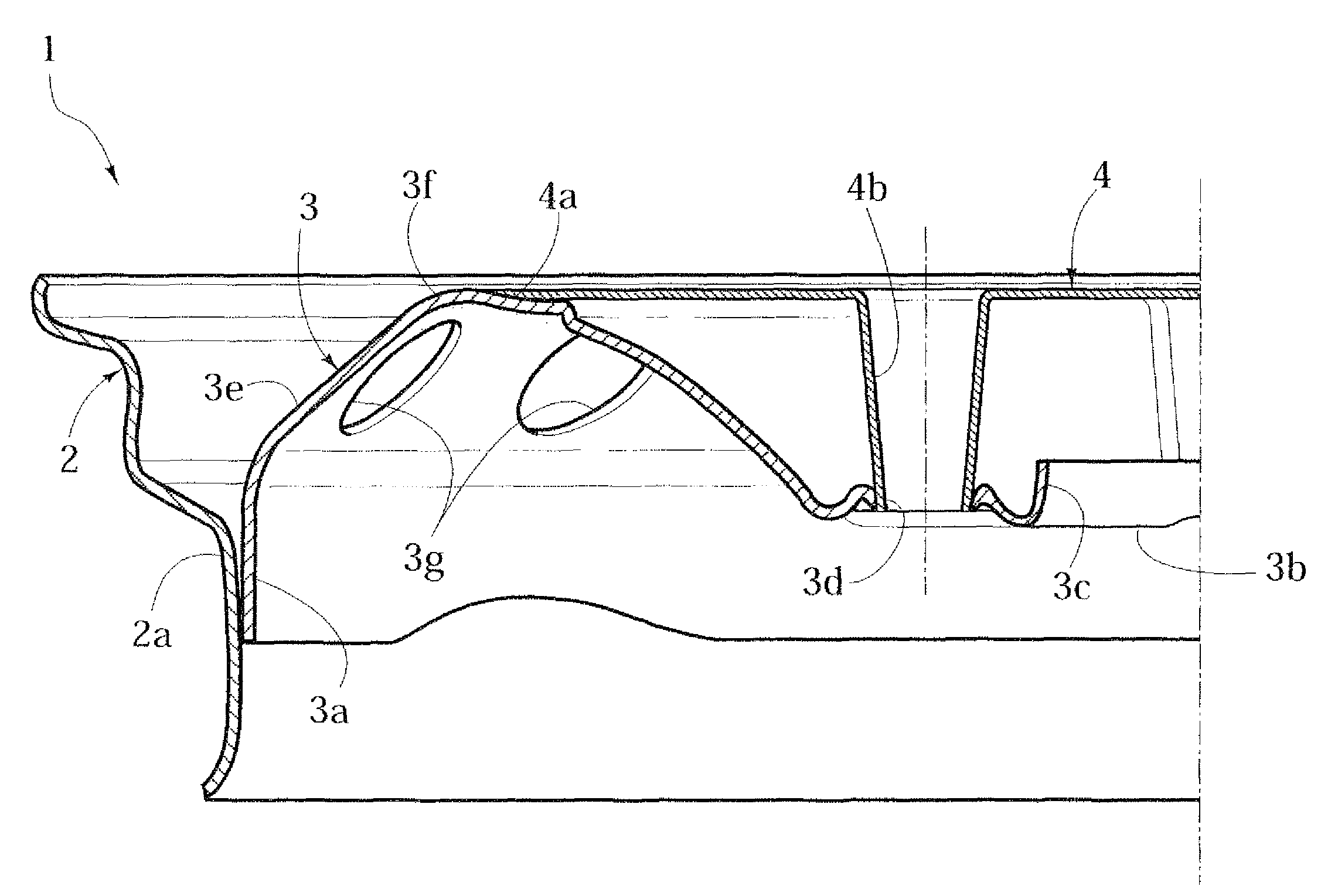 Motor-vehicle wheel structure having a main disk and an auxiliary disk