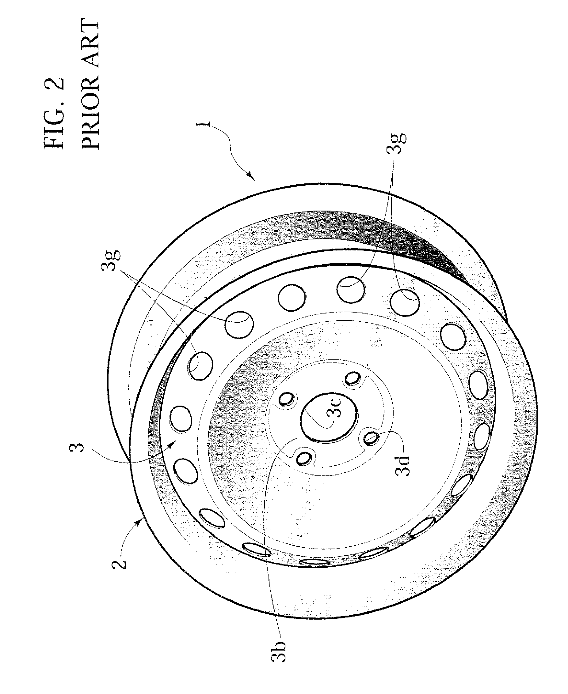 Motor-vehicle wheel structure having a main disk and an auxiliary disk