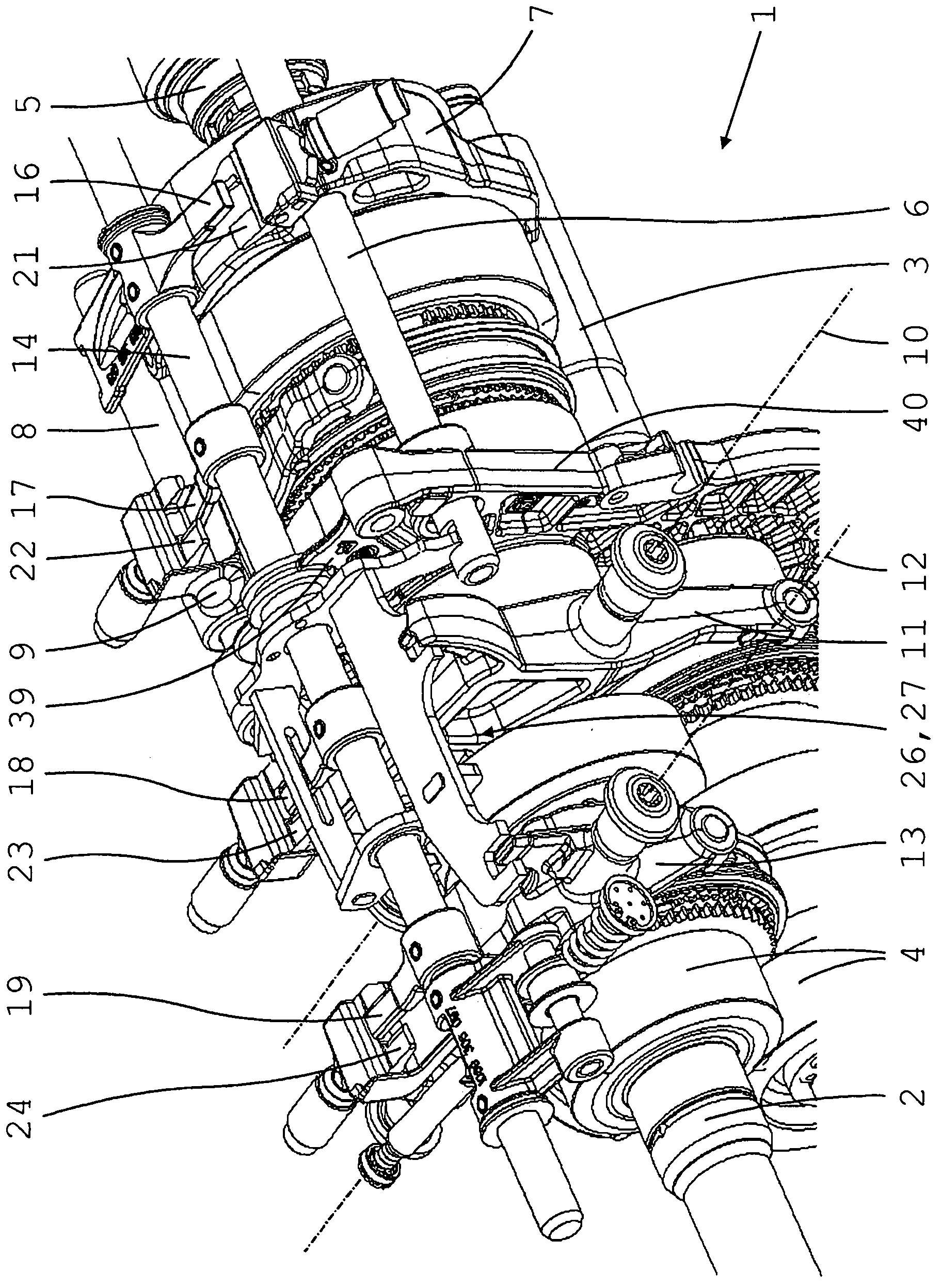 Shift securing device for a multi-speed manual gearbox