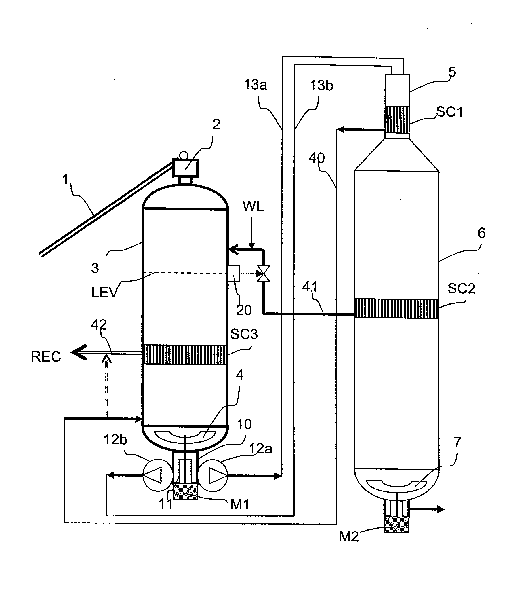 Feeding system comprising parallel pumps for a continuous digester