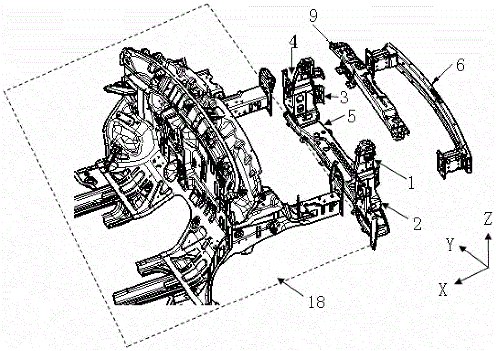 Automobile front longitudinal beam end plate assembly, front end assembly and automobile