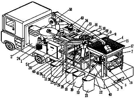 Movable-type sewer sludge disposal vehicle