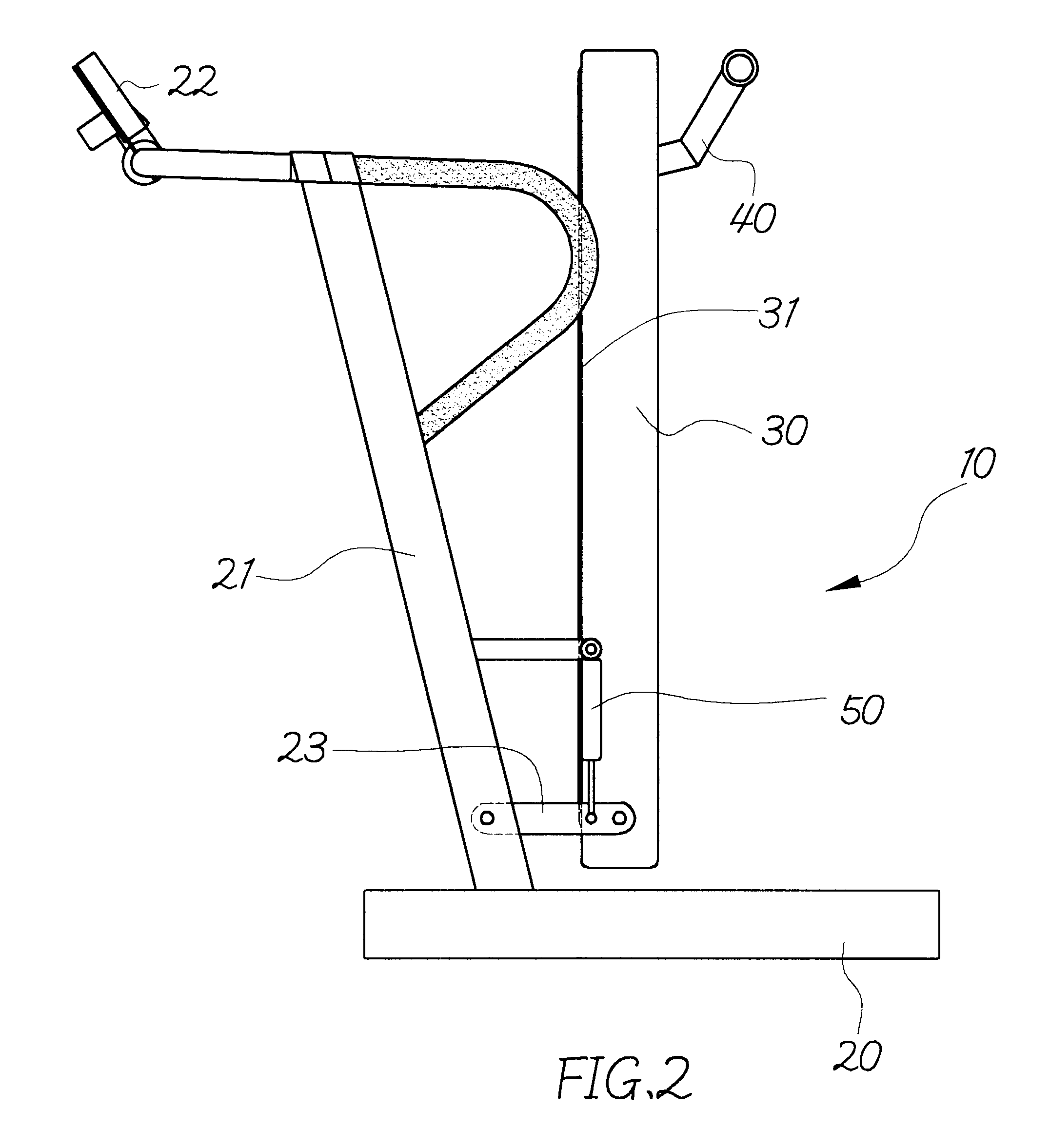 Shock absorption structure for a treadmill