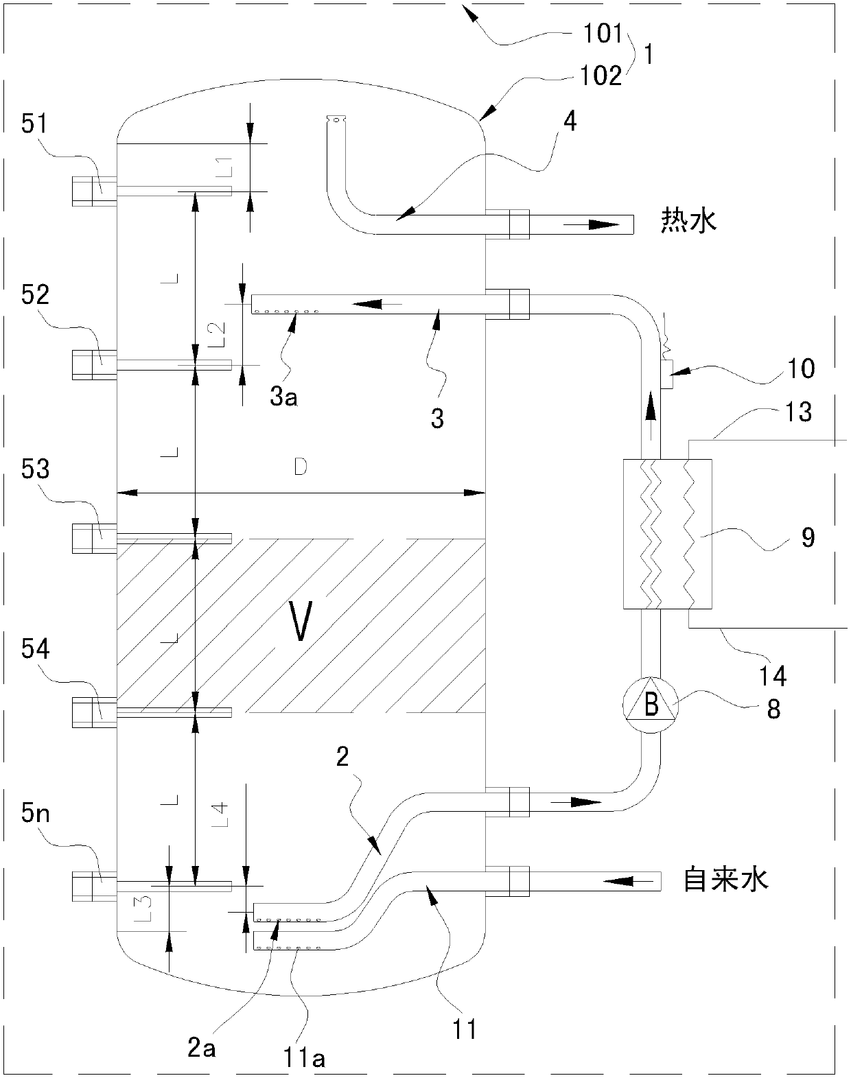 Water storage tank and water storage water heater using the same