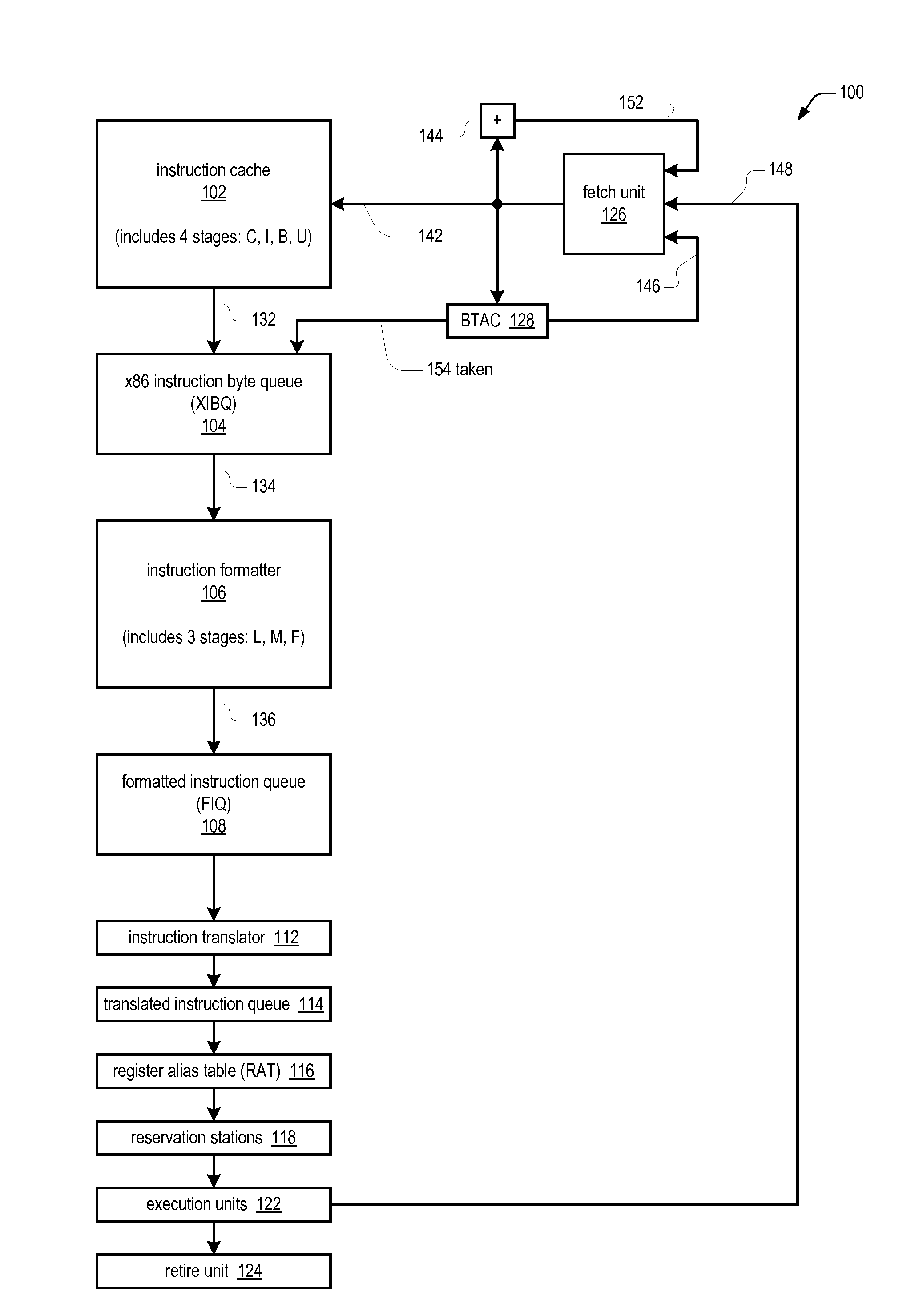 Apparatus for efficiently determining instruction length within a stream of x86 instruction bytes