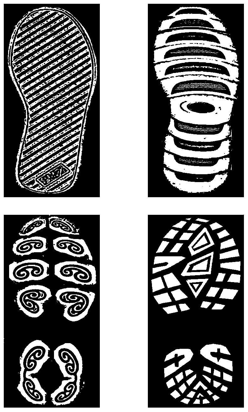 Shoeprint image retrieval method based on segmented weighting