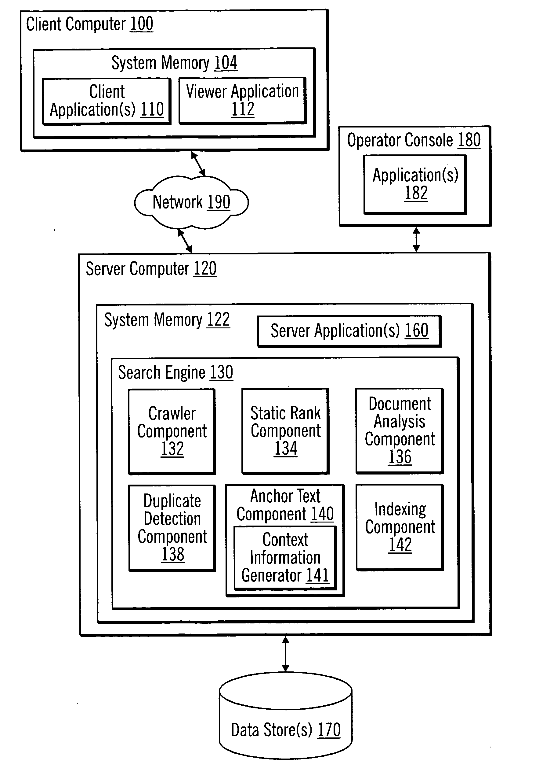 Method, system, and program for handling anchor text
