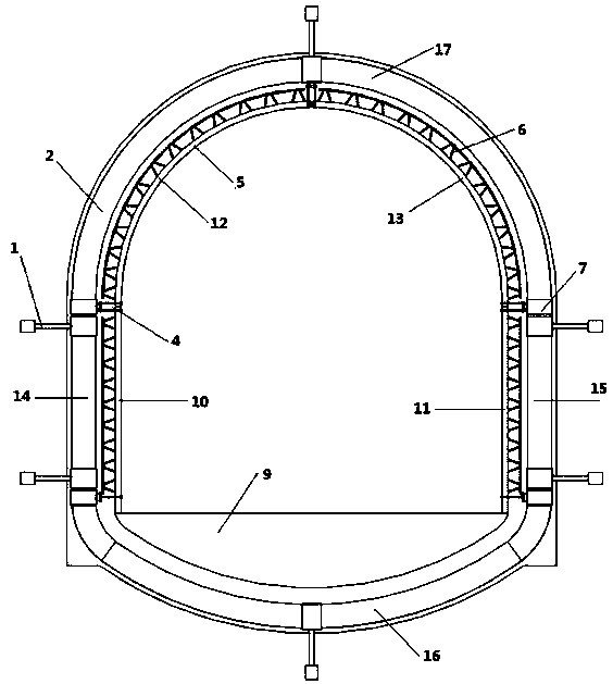 Tunnel lining structure using concrete filled steel tubes and laminated plates and construction method thereof