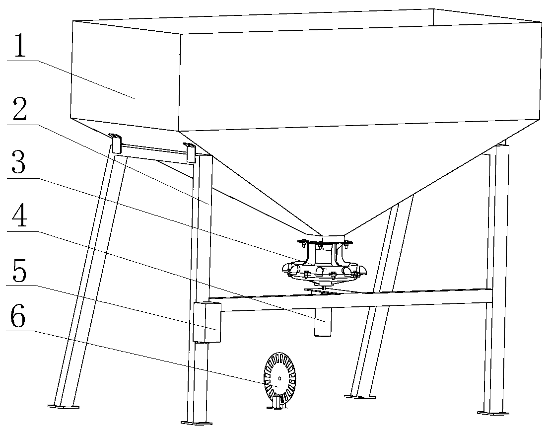 One-device multi-line spiral disturbance cone centrifugal type granular fertilizer concentrated discharger