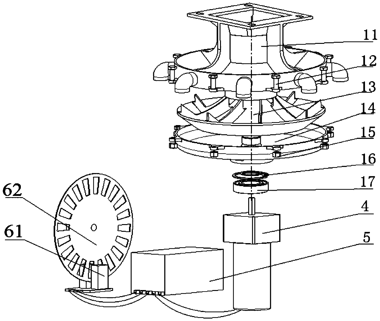 One-device multi-line spiral disturbance cone centrifugal type granular fertilizer concentrated discharger