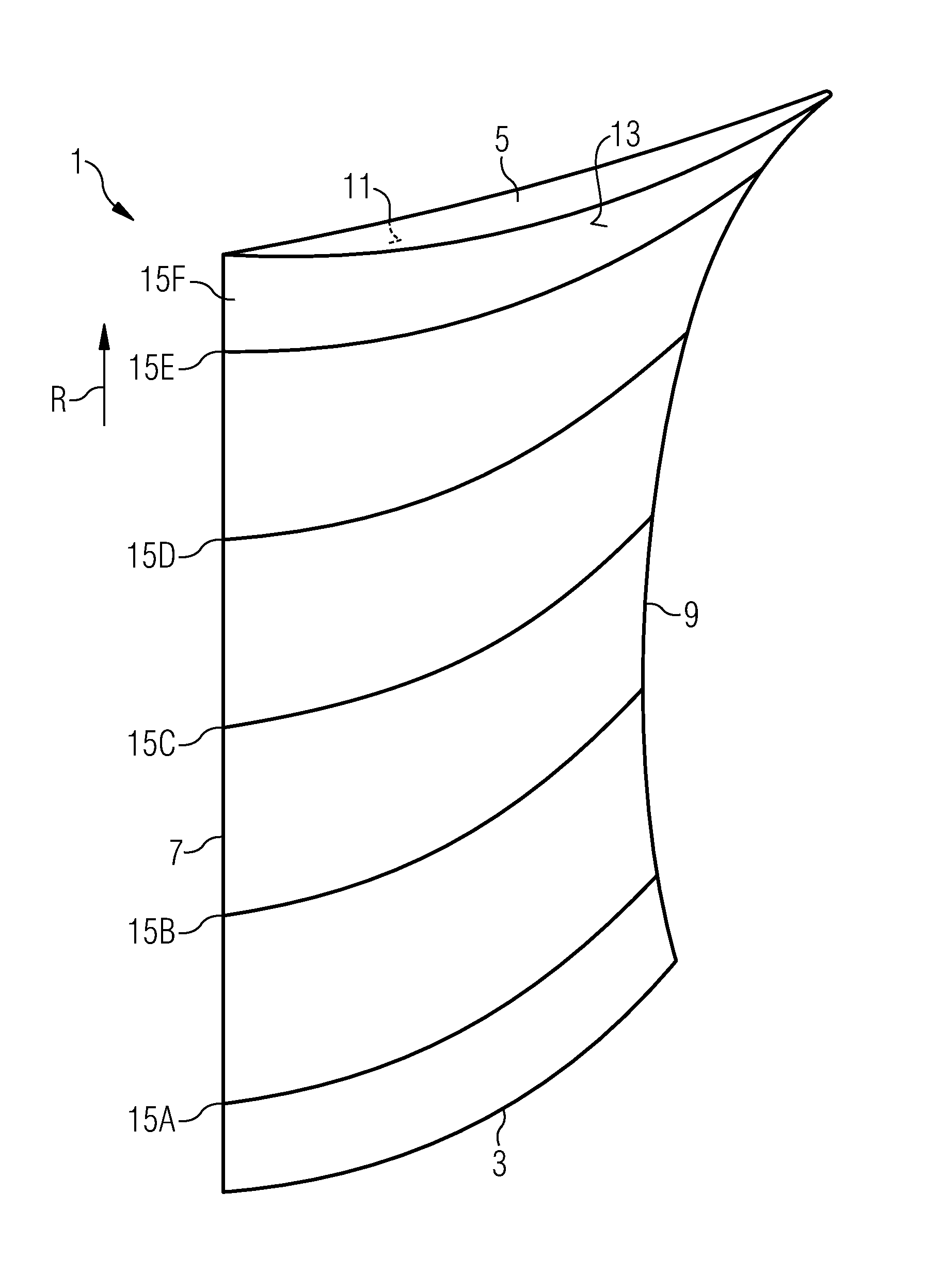 Vane or blade for an axial flow compressor