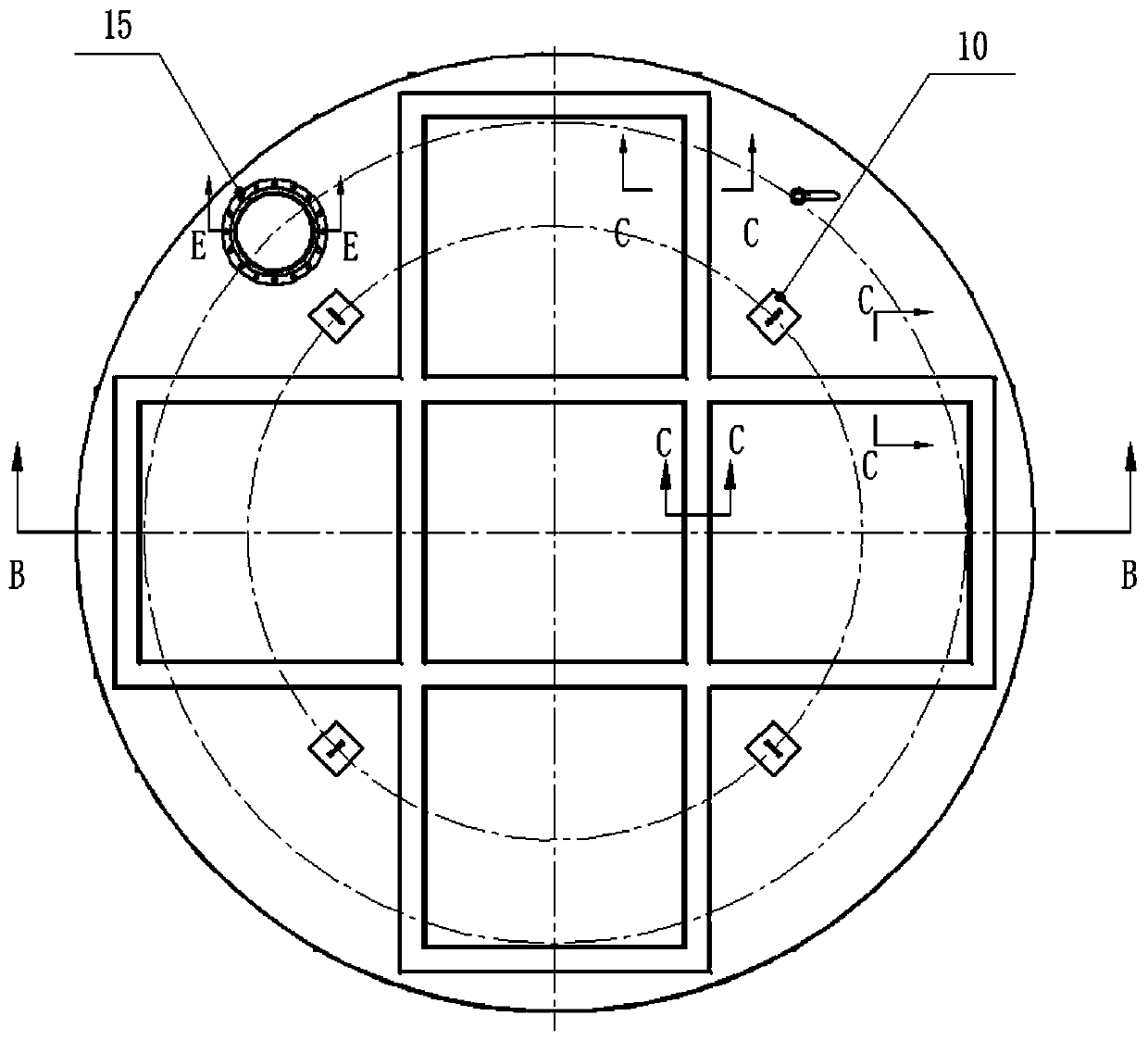 Slotted cover device of dissolving equipment