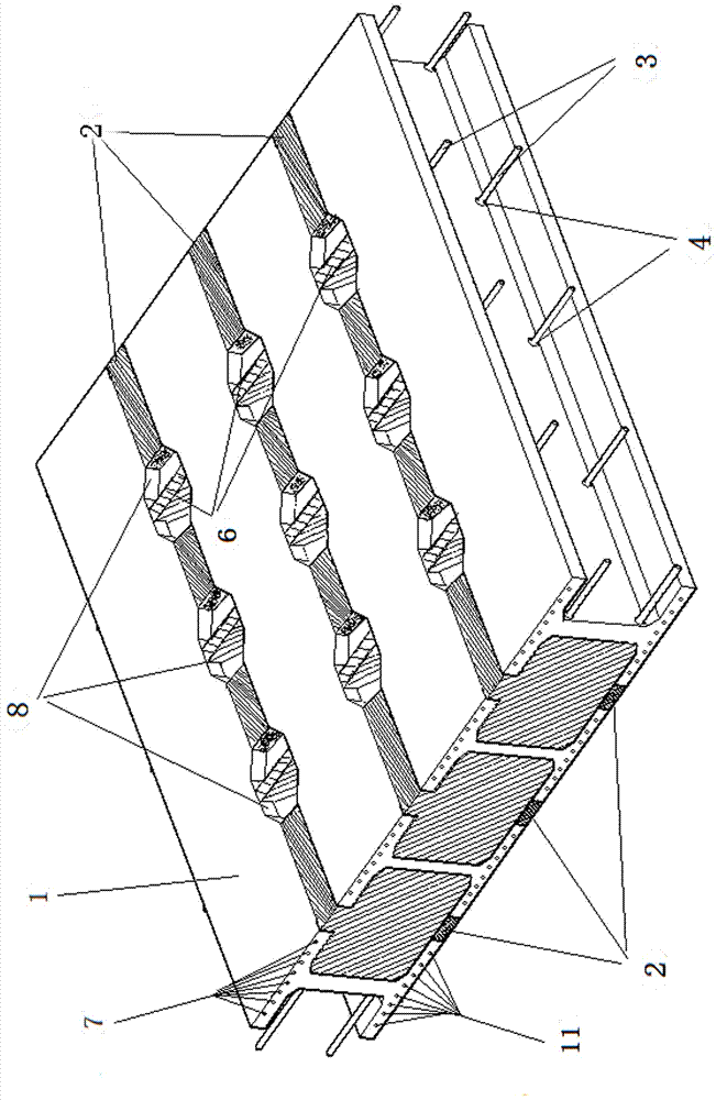 Transverse pre-stress I-shaped box girder structure