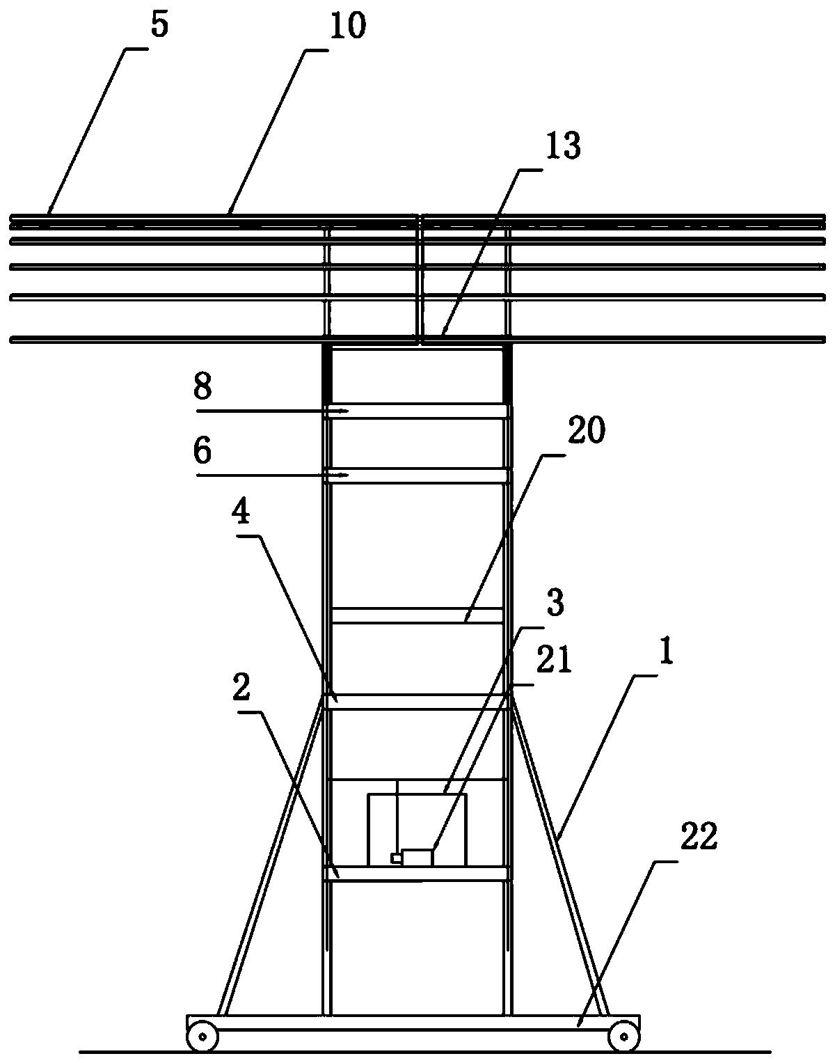 Multi-purpose simple rack for double-line tunnel