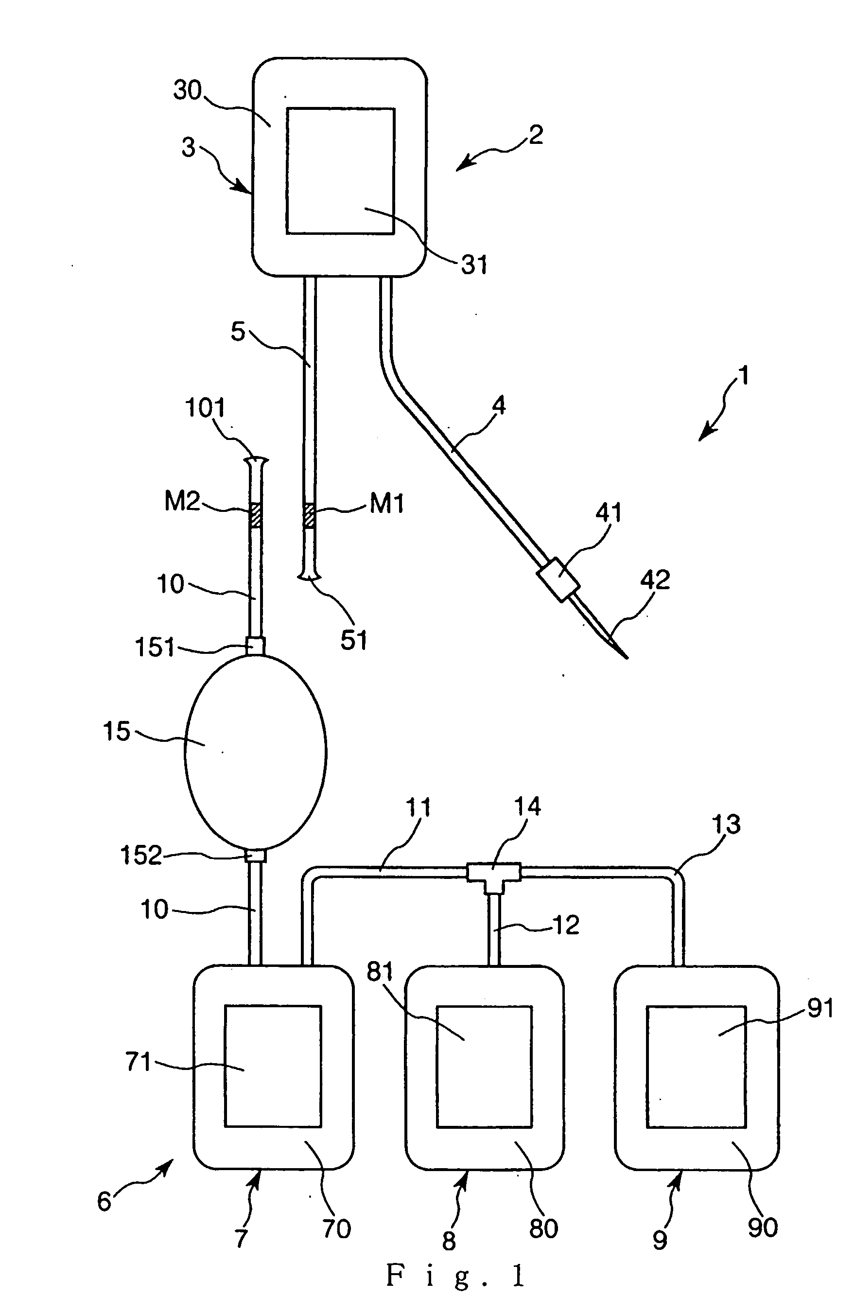 Blood treating set and cell treating set