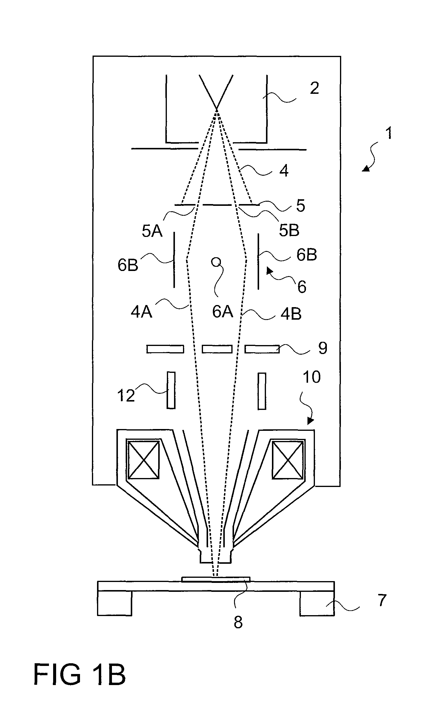 Twin beam charged particle column and method of operating thereof