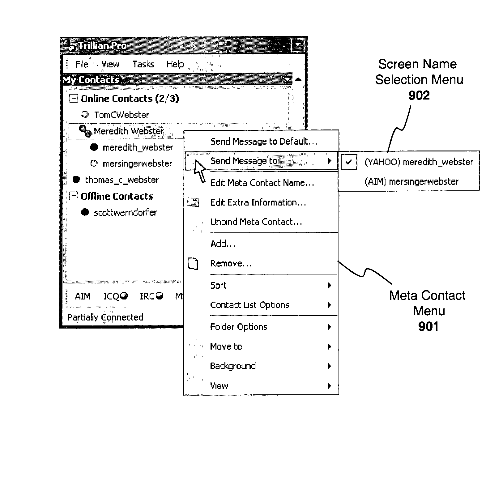 System and method for managing contacts in an instant messaging environment