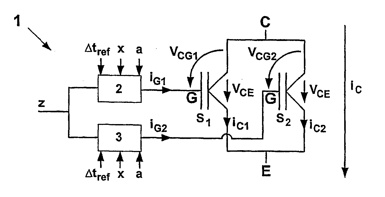 Method for the dynamic balancing of series- and parallel-wired power semiconductor circuits