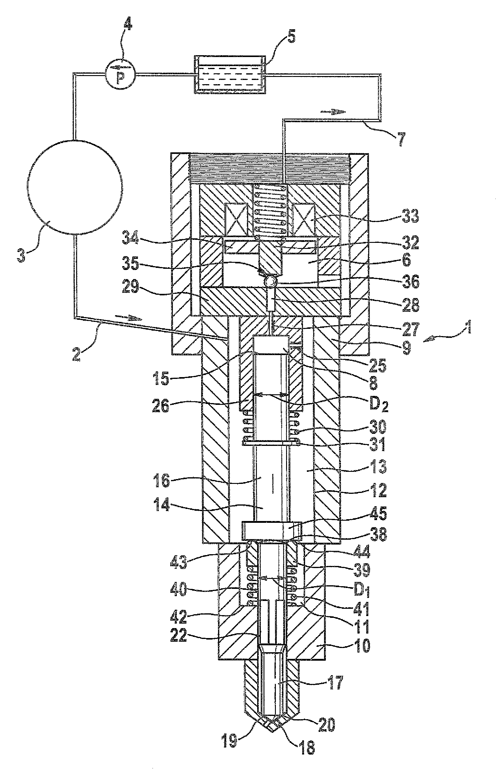 Injector for injecting fuel into combustion chambers of internal combustion engines