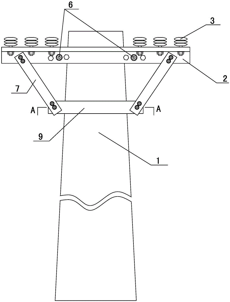 High voltage wire support for utility poles